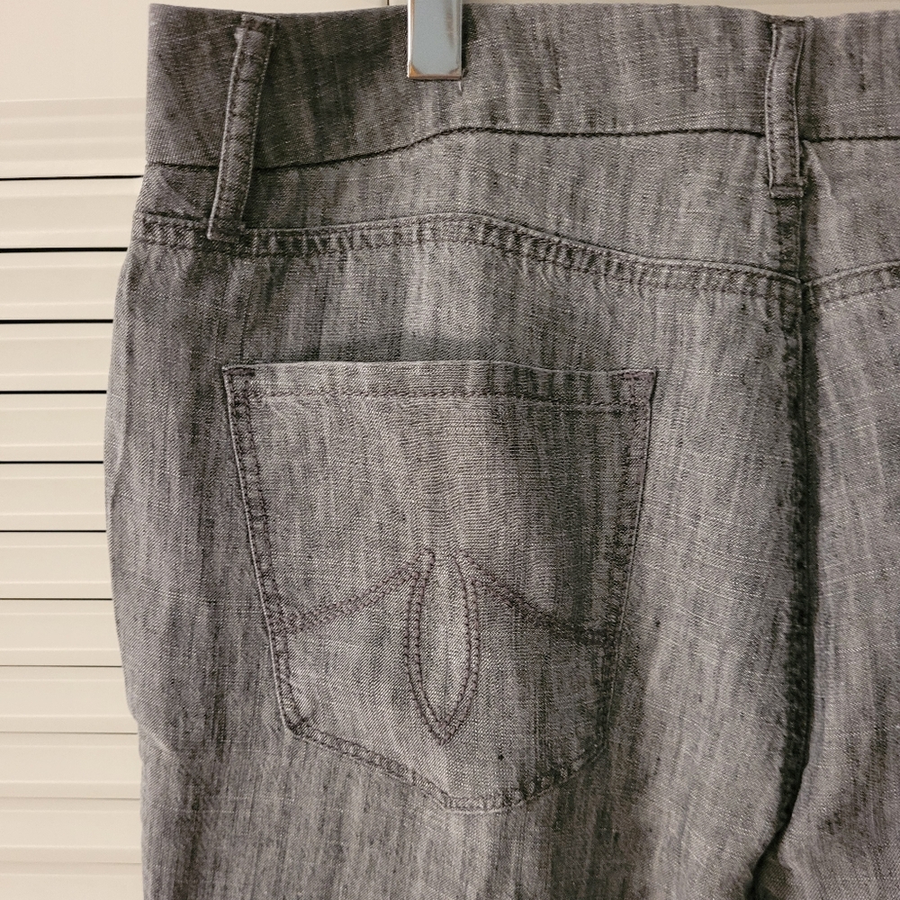NEW Level 99 Tanya High Rise Flare Tencel Linen Trouser Pants Gray Size 30 - Picture 7 of 7